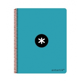 Liderpapel Antartik KE13 - Bloc espiral, tamaño A5, tapa dura, 80 hojas de 100 gr, cuadrícula de 5 mm, con margen, color turquesa