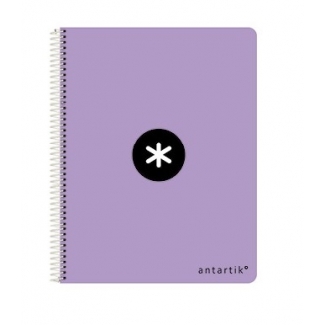 Liderpapel Antartik KE54 - Bloc espiral, tamaño A5, tapa dura, 80 hojas de 100 gr, rayado horizontal, con margen, color violeta