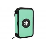 Liderpapel Antartik TK72 - Plumier escolar, 2 cremalleras, color verde