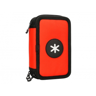 Liderpapel Antartik TK77 - Plumier escolar, 3 cremalleras, color rojo