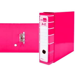 Liderpapel AZ89 - Archivador de palanca, tamaño A4, lomo ancho, con caja, color rosa