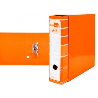 Liderpapel AZ90 - Archivador de palanca, tamaño A4, lomo ancho, con caja, color naranja