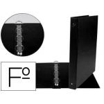 Liderpapel CA97 - Carpeta de anillas, 4 anillas redondas de 25 mm, plástico, tamaño folio, color verde negro