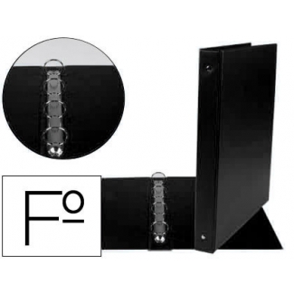 Liderpapel CA97 - Carpeta de anillas, 4 anillas redondas de 25 mm, plástico, tamaño folio, color verde negro