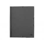 Liderpapel CG45 - Carpeta de plástico con gomas, con tres solapas, lomo flexible, tamaño folio, color negro