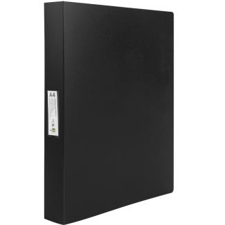 Liderpapel CH29 - Carpeta de anillas, 4 anillas mixtas de 25 mm, polipropileno, A4, color negro opaco
