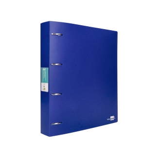 Liderpapel CH39 - Carpeta de anillas, 4 anillas mixtas de 40 mm, polipropileno, A4, color azul translúcido