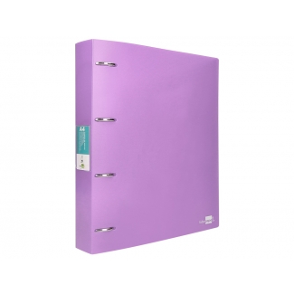 Liderpapel CH44 - Carpeta de anillas, 4 anillas mixtas de 40 mm, polipropileno, A4, color lavanda opaco