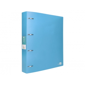 Liderpapel CH45 - Carpeta de anillas, 4 anillas mixtas de 40 mm, polipropileno, A4, color celeste opaco