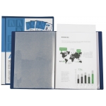 Liderpapel CJ60 - Carpeta con fundas, portada y lomo personalizable, tapa flexible, A4, 40 fundas, color azul opaco