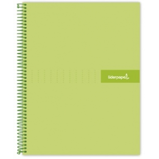 Liderpapel Crafty BA07 - Bloc espiral, tamaño A4, tapa extradura, 120 hojas de 90 gr, cuadrícula de 5 mm, sin margen, microperforado, color verde