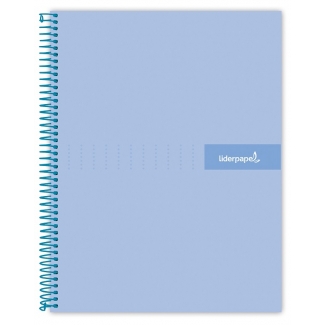 Liderpapel Crafty BA57 - Bloc espiral, tamaño A4, tapa extradura, 120 hojas de 90 gr, cuadrícula de 5 mm, sin margen, microperforado, color celeste