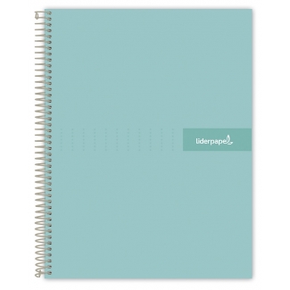 Liderpapel Crafty BF78 - Bloc espiral, tamaño A4, tapa extradura, 80 hojas de 90 gr, cuadrícula de 4 mm, con margen, color turquesa