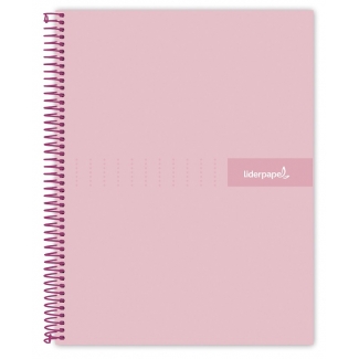 Liderpapel Crafty BF80 - Bloc espiral, tamaño A4, tapa extradura, 80 hojas de 90 gr, cuadrícula de 4 mm, con margen, color rosa