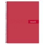 Liderpapel Crafty BJ09 - Bloc espiral, tamaño A5, tapa extradura, 120 hojas de 90 gr, cuadrícula de 5 mm, sin margen, microperforado, 6 taladros, color rojo