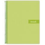 Liderpapel Crafty BJ10 - Bloc espiral, tamaño A5, tapa extradura, 120 hojas de 90 gr, cuadrícula de 5 mm, sin margen, microperforado, 6 taladros, color verde