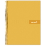 Liderpapel Crafty BJ13 - Bloc espiral, tamaño A5, tapa extradura, 120 hojas de 90 gr, cuadrícula de 5 mm, sin margen, microperforado, 6 taladros, color naranja