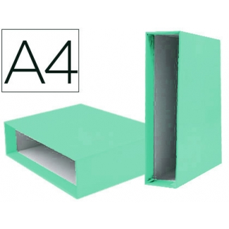 Liderpapel CZ33 - Caja para archivador, tamaño A4, lomo ancho, color verde claro