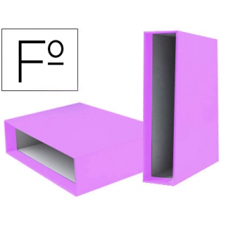 Liderpapel CZ35 - Caja para archivador, tamaño folio, lomo ancho, color lila