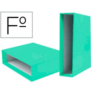 Liderpapel CZ37 - Caja para archivador, tamaño folio, lomo ancho, color verde claro