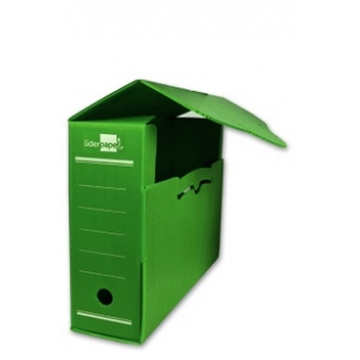 Liderpapel DF11 - Caja archivo definitivo de plástico, tamaño folio, color verde