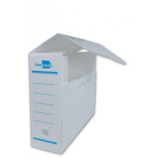 Liderpapel DF15 - Caja archivo definitivo de plástico, tamaño folio prolongado, color blanco