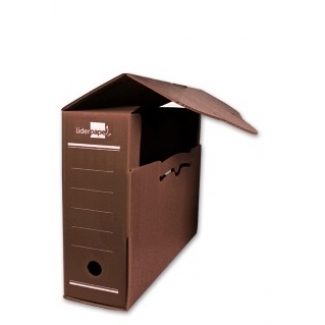 Liderpapel DF17 - Caja archivo definitivo de plástico, tamaño folio prolongado, color marrón