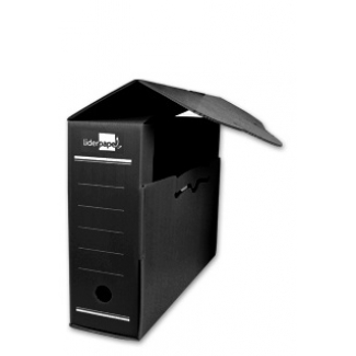 Liderpapel DF18 - Caja archivo definitivo de plástico, tamaño folio prolongado, color negro