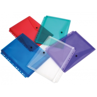 Liderpapel DS50 - Dossier con broche, multitaladros, A4, 180 micras, capacidad para 50 hojas, paquete de 5 colores surtidos