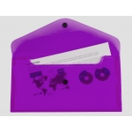 Liderpapel DS57 - Dossier con broche, 26 x 14 cm, 180 micras, capacidad para 50 hojas, color violeta transparente frosty