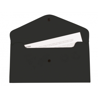 Liderpapel DS80 - Dossier con broche, 26 x 14 cm, 180 micras, capacidad para 50 hojas, color negro opaco