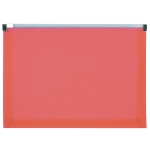 Liderpapel DS81 - Dossier con cremallera, A5, 180 micras, capacidad para 50 hojas, color rojo translúcido