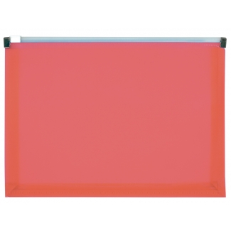 Liderpapel DS81 - Dossier con cremallera, A5, 180 micras, capacidad para 50 hojas, color rojo translúcido