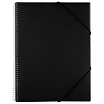 Liderpapel EC58 - Carpeta con fundas, encuadernada con espiral, tapa rígida, A5, 20 fundas, color negro
