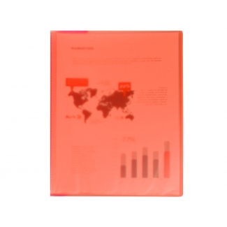 Liderpapel EC94 - Carpeta con fundas, tapa flexible, A4, 80 fundas, color rojo translúcido
