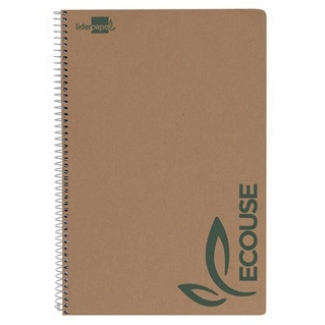 Liderpapel Ecouse BB02 - Bloc espiral, tamaño folio, tapa blanda, 80 hojas de 80 gr, cuadrícula de 4 mm, con margen, color kraft