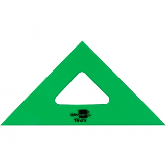Liderpapel ES01 - Escuadra acrílica, sin graduación, hipotenusa de 16 cm, color verde