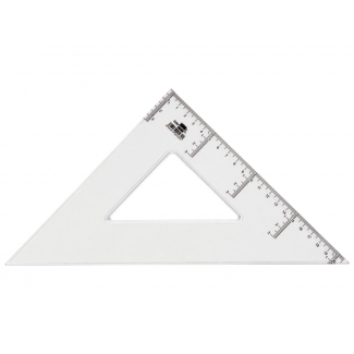 Liderpapel ES07 - Escuadra de plástico, hipotenusa de 30 cm, transparente