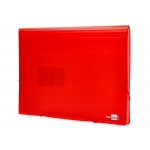 Liderpapel FU11 - Carpeta clasificadora con fuelle, polipropileno, tamaño A4, 13 departamentos, color rojo translúcido