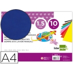 Liderpapel GE75 - Goma eva, espesor de 1,5 mm, tamaño A4, paquete de 10, color azul