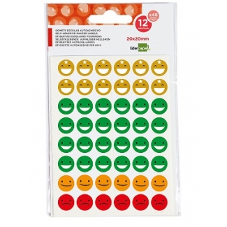 Liderpapel GT01 - Gomets, caras expresivas, bosa de 12 hojas, 576 gomets en total