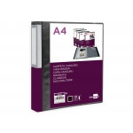 Liderpapel JC12 - Carpeta con fundas, portada y lomo personalizable, tapa flexible, A4, 10 fundas, color negro opaco