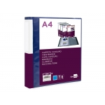 Liderpapel JC14 - Carpeta con fundas, portada y lomo personalizable, tapa flexible, A4, 10 fundas, color azul translúcido