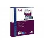 Liderpapel JC19 - Carpeta con fundas, portada y lomo personalizable, tapa flexible, A4, 30 fundas, color azul translúcido