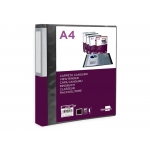 Liderpapel JC22 - Carpeta con fundas, portada y lomo personalizable, tapa flexible, A4, 60 fundas, color negro opaco