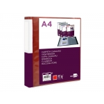 Liderpapel JC25 - Carpeta con fundas, portada y lomo personalizable, tapa flexible, A4, 60 fundas, color rojo translúcido