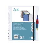 Liderpapel JC33 - Carpeta con fundas extraíbles, tapa flexible personalizable, A4, 40 fundas, transparente