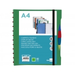 Liderpapel JC36 - Carpeta con fundas extraíbles, tapa flexible personalizable, A4, 40 fundas, color verde
