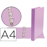 Liderpapel KA04 - Carpeta de anillas, 4 anillas mixtas de 25 mm, plástico, tamaño A4, color lila