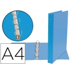 Liderpapel KA06 - Carpeta de anillas, 4 anillas mixtas de 25 mm, plástico, tamaño A4, color celeste